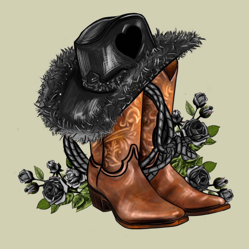 Black Cowgirl  And Roses Heavy Core Tee by AdoDesignShop | Teevron