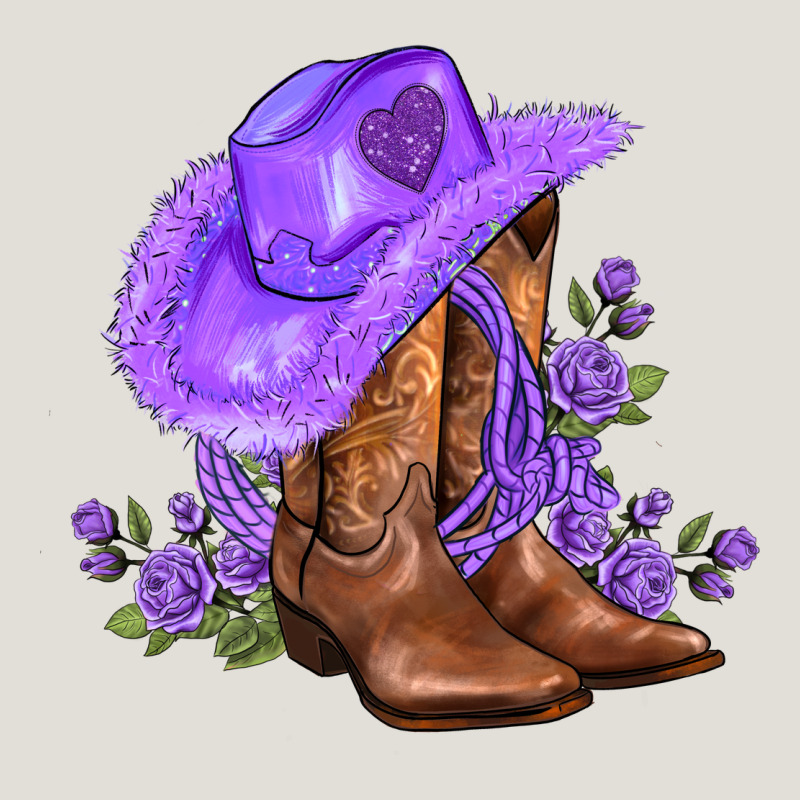 Purple Cowgirl  And Roses Heavy Core Tee by AdoDesignShop | Teevron