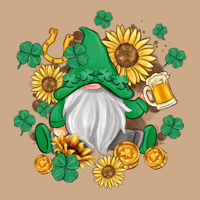 St Patrick's Day Shamrock Sunflowers Gnome Vintage Hoodie by MaliasSmallBusiness | Teevron