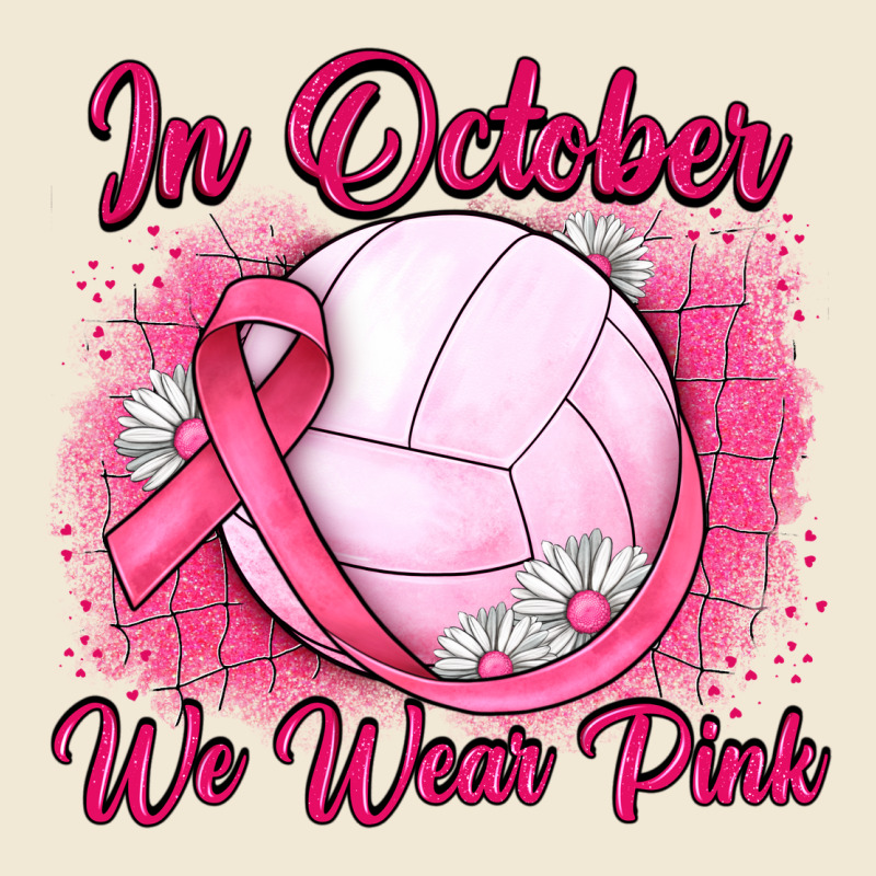 In October We Wear Pink Breast Cancer Valleybal Ladies Tee by JahusDesignShop | Teevron