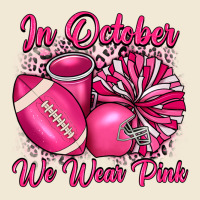 In October We Wear Pink Cheer With Football Breast Ladies Tee | Teevron