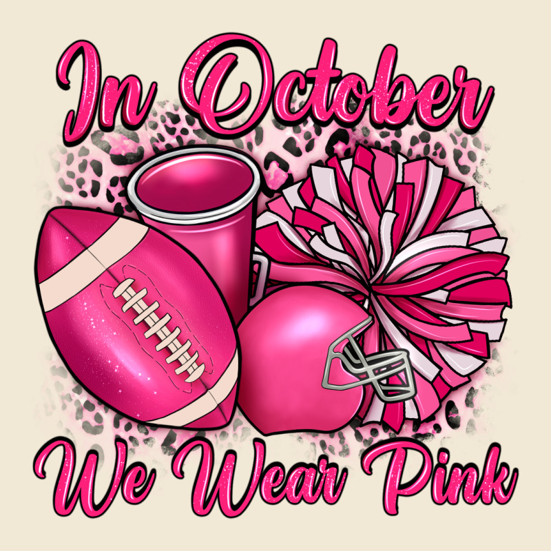 In October We Wear Pink Cheer With Football Breast Ladies Tee by JahusDesignShop | Teevron