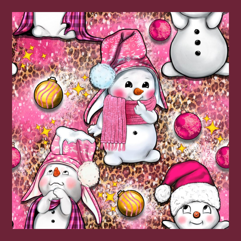 Pink Christmas Cute Snowman Long Sleeve Tee by NancyCooperArtShop | Teevron