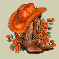 Orange  Cowgirl  And Roses Heavy Core Tee | Teevron