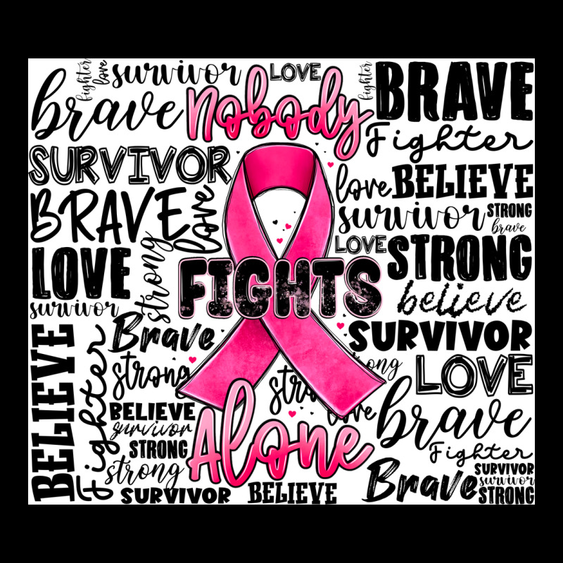 Breast Cancer Nobody Fights Alone Ladies Tee by JahusDesignShop | Teevron
