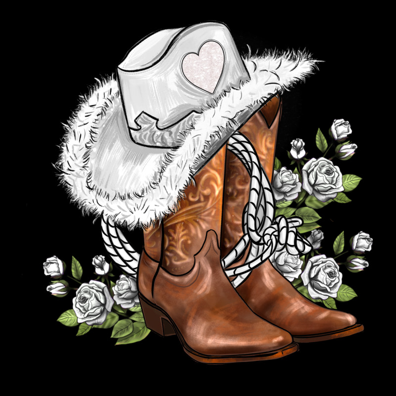 White  Cowgirl  And Roses Heavy Core Tee by AdoDesignShop | Teevron