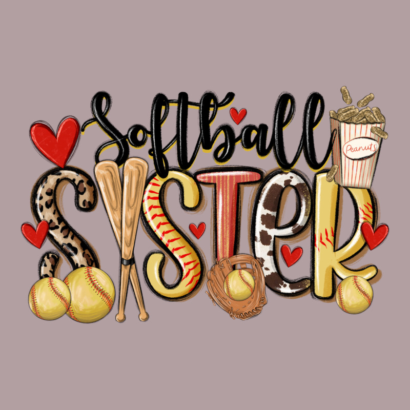 Softball Sister Vintage Hoodie by MaliasSmallBusiness | Teevron