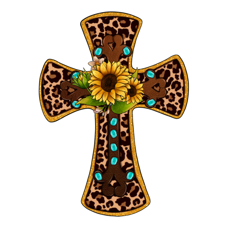 Leopard Gemstone Sunflower Cross Premium Tee by JahusDesignShop | Teevron