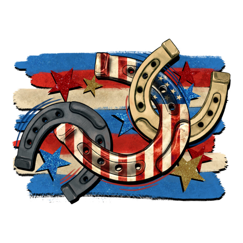 4th Of July Horseshoe Heavyweight Hoodie by CowGirlArtShop | Teevron