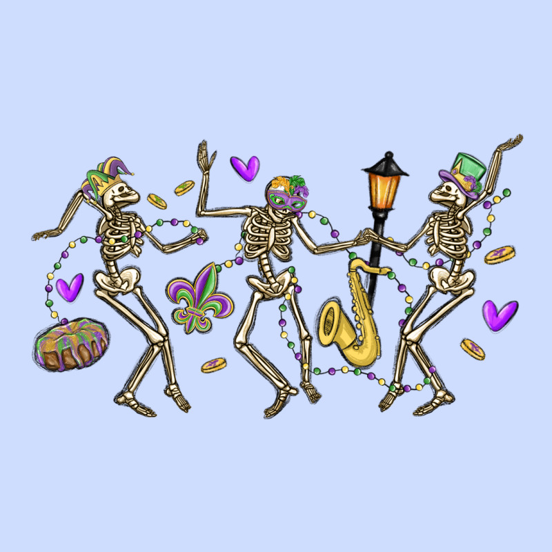 Dancing Skeletons Mardi Gras Urban Heavy Tee by MaliasSmallBusiness | Teevron