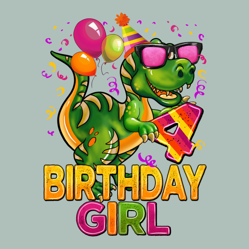 4th Birthday Girl T Rex Pink Heavyweight Hoodie by CowGirlArtShop | Teevron