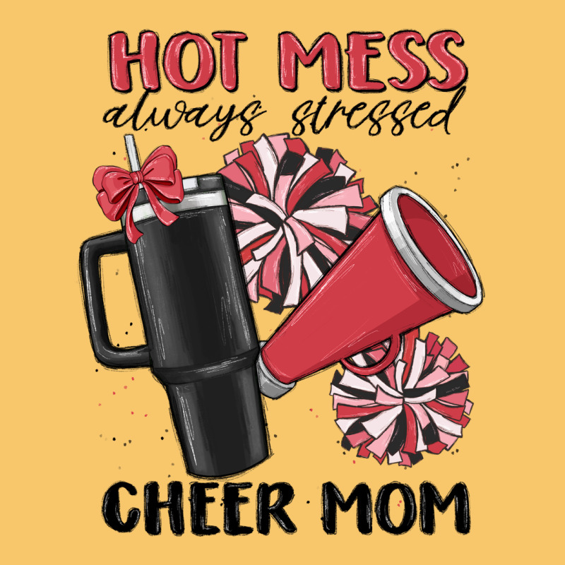 Hot Mess Always Stressed Cheer Mom Vintage Hoodie by MaliasSmallBusiness | Teevron