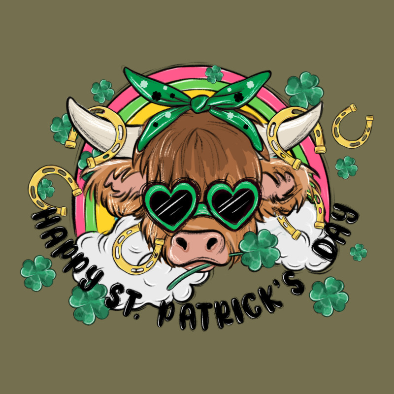 St. Patrick's Day Highland Cow Vintage Hoodie by MaliasSmallBusiness | Teevron