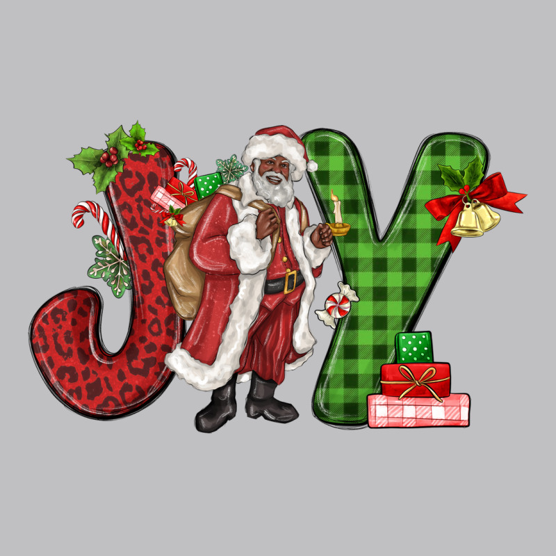 Joy Black Santa Long Sleeve Tee by MaliasSmallBusiness | Teevron