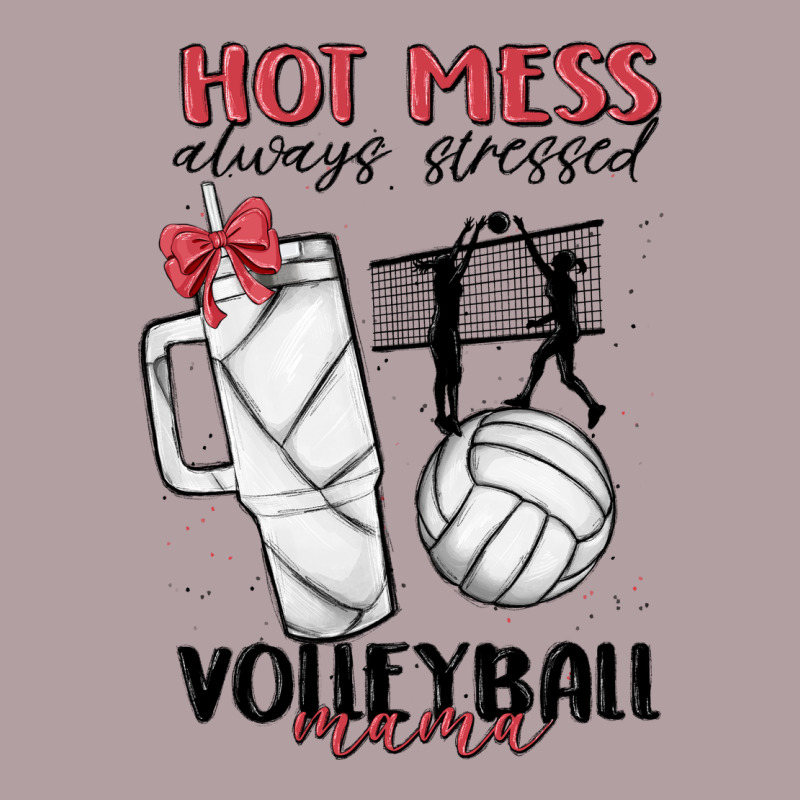 Hot Mess Always Stressed Volleyball Mama Vintage Hoodie by MaliasSmallBusiness | Teevron