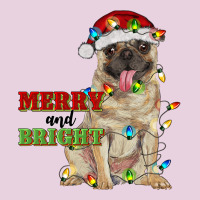 Merry And Bright Pug Ladies Tee | Teevron