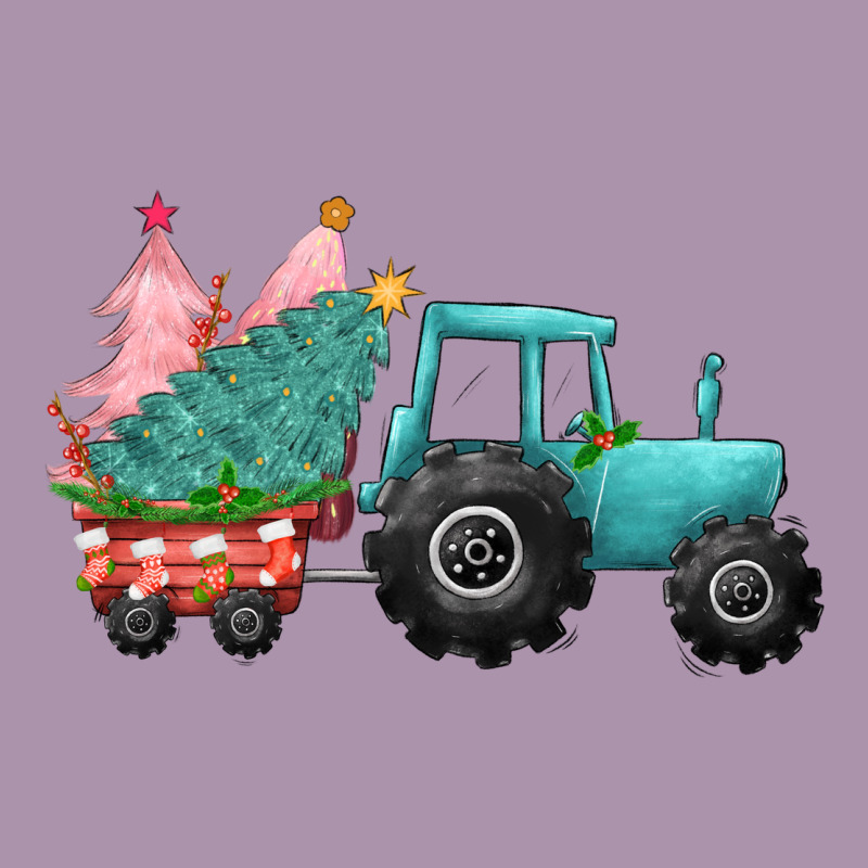 Christmas Tree Tractor Heavyweight Hoodie by CowGirlArtShop | Teevron