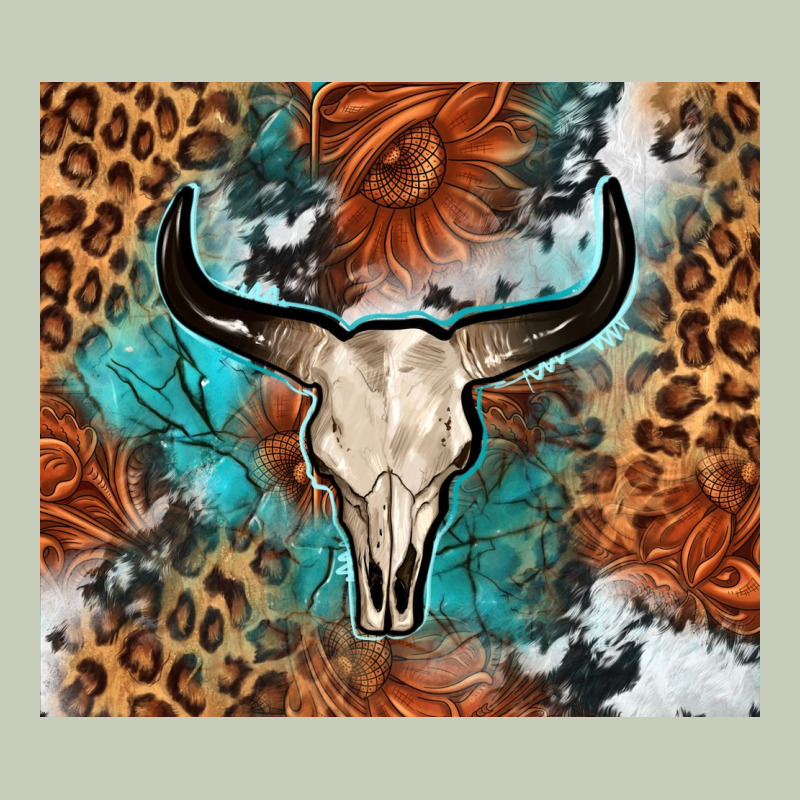 Western With Bull Skull Long Sleeve Tee by NancyCooperArtShop | Teevron