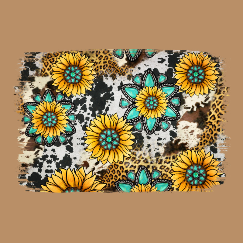 Gemstone Sunflower Cowhide Background Vintage Hoodie by Jasminsmagicworld | Teevron