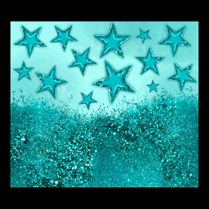 Turquoise Glitter Star Heavy Core Tee by JahusDesignShop | Teevron