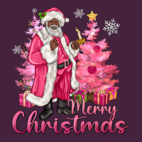 Pink Merry Christmas Black Santa Long Sleeve Tee | Teevron