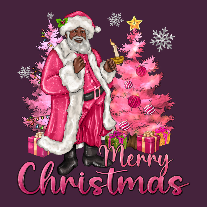Pink Merry Christmas Black Santa Long Sleeve Tee by MaliasSmallBusiness | Teevron