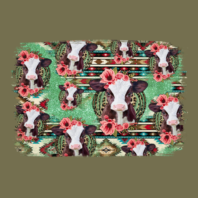Baby Cow Floral Aztec Background Vintage Hoodie by Jasminsmagicworld | Teevron