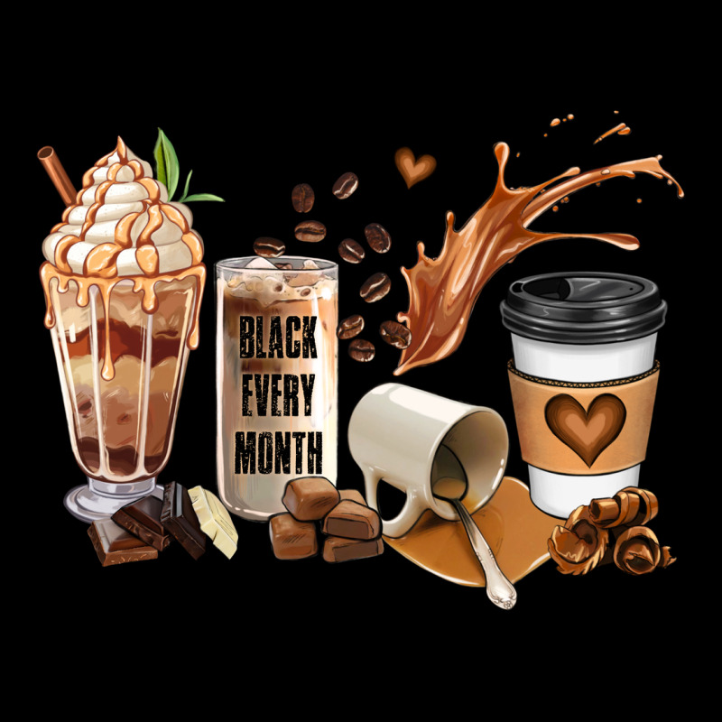 Black Every Month Melanin Coffee Cups Ladies Tee by JahusDesignShop | Teevron