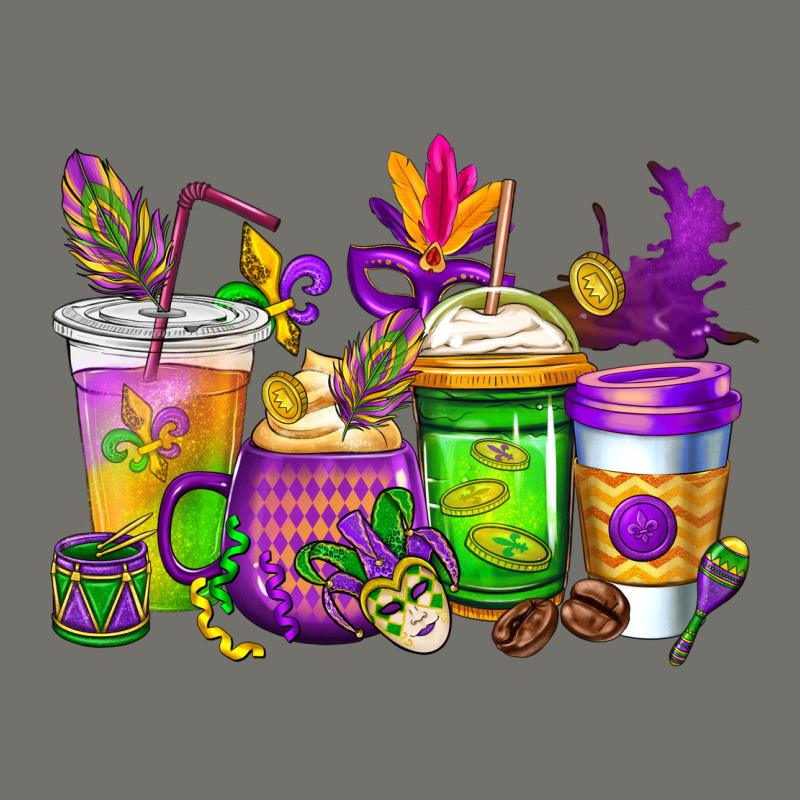 Mardi Gras Coffee Cups Cowgirl Premium Hoodie by CowGirlArtShop | Teevron