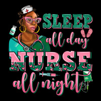 Afro  Nurse Sleep All Day Nurse All Night Ladies Tee | Teevron