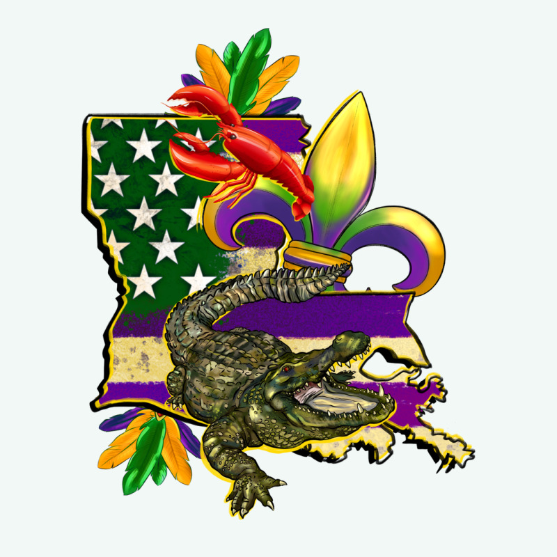 Louisiana Map American Flag Mardi Gras Premium Hoodie by CowGirlArtShop | Teevron