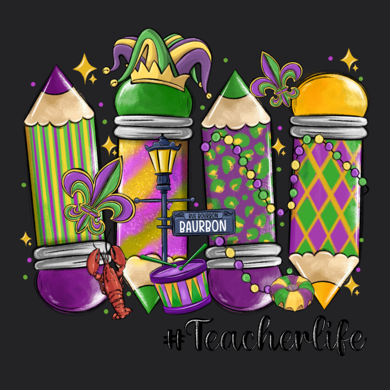 Mardi Gras Teacher Life Vintage Tee by MaliasSmallBusiness | Teevron