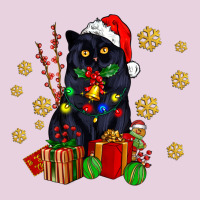 Black Cat Meowy Christmas Ladies Tee | Teevron
