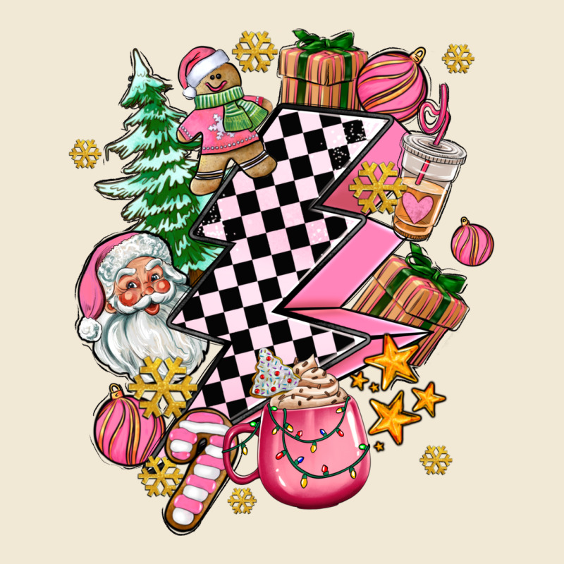 Pink Christmas Lightning Bolt Ladies Tee by AdoDesignShop | Teevron