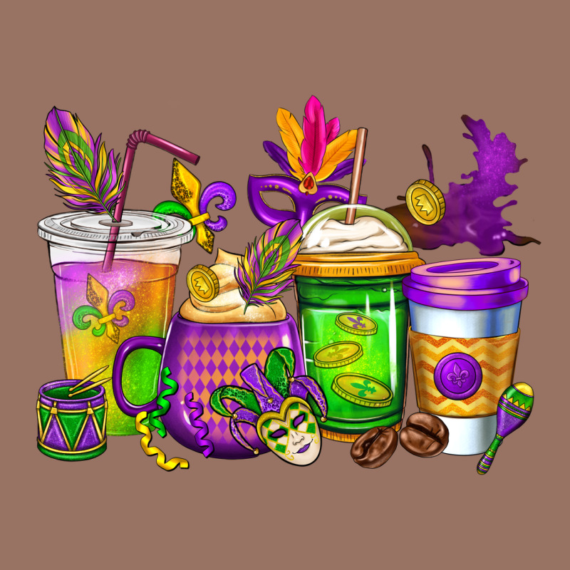 Mardi Gras Coffee Cups Cowgirl Premium Hoodie by CowGirlArtShop | Teevron