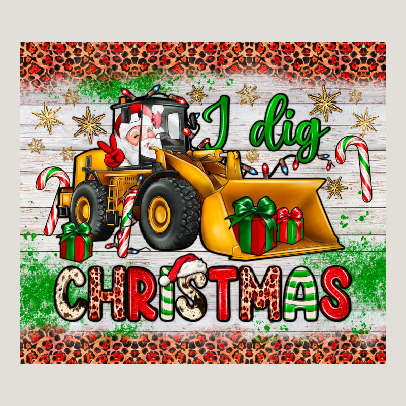I Dig Christmas Bulldozer Santa Heavy Core Tee by JahusDesignShop | Teevron