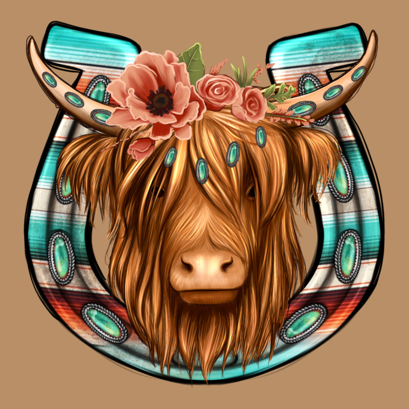 Highland Cow Serape Floral Headband Horseshoe Vintage Hoodie by Jasminsmagicworld | Teevron