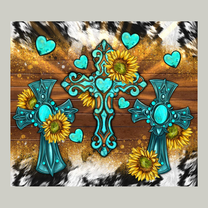 Western Crosses And Sunflowers Heavyweight Hoodie by TumblerDesignByShophia | Teevron