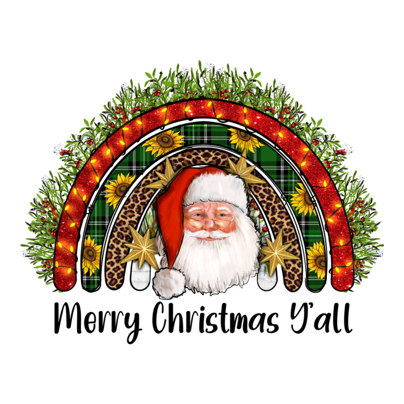Merry Christmas Y'all Santa Rainbow Premium Tee by AdoDesignShop | Teevron