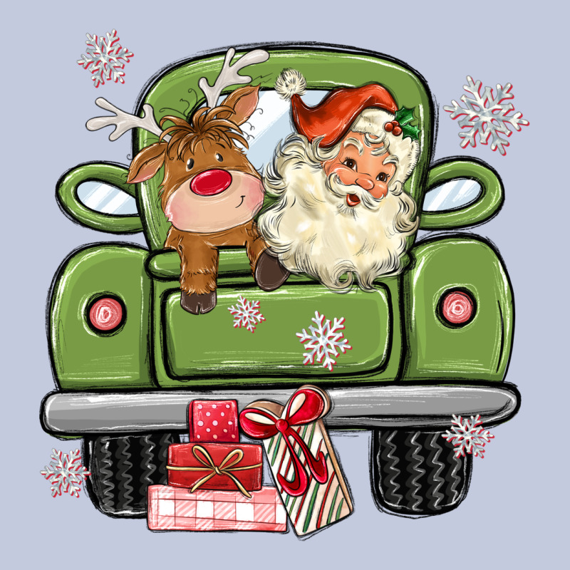 Christmas Santa And Reindeer Truck Long Sleeve Tee by MaliasSmallBusiness | Teevron
