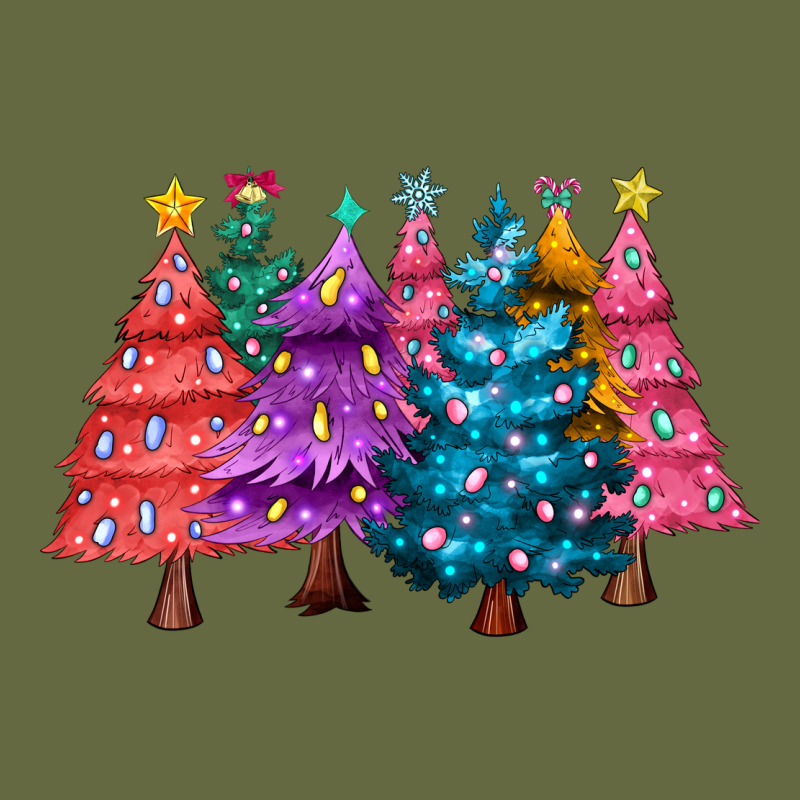 Christmas Trees And Lights Long Sleeve Tee by MaliasSmallBusiness | Teevron