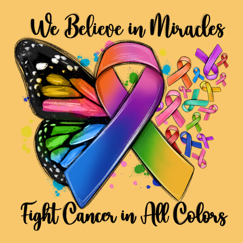 We Believe In Miracles Fight Cancer In All Colors Vintage Hoodie by MaliasSmallBusiness | Teevron