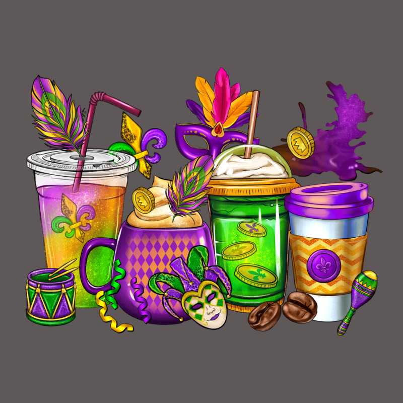 Mardi Gras Coffee Cups Cowgirl Premium Hoodie by CowGirlArtShop | Teevron