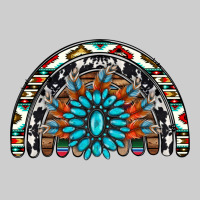 Western Turquoise Aztec Cowhide Serape  Rainbows Premium Tee | Teevron