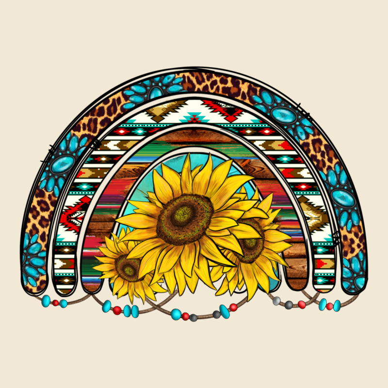 Western Sunflowers Aztec Leopard Serape  Rainbows Premium Tee by AdoDesignShop | Teevron
