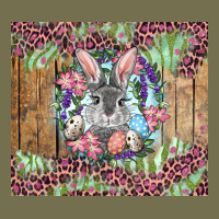 Easter Bunny With Floral Wreath And Leopard Vintage Hoodie | Teevron