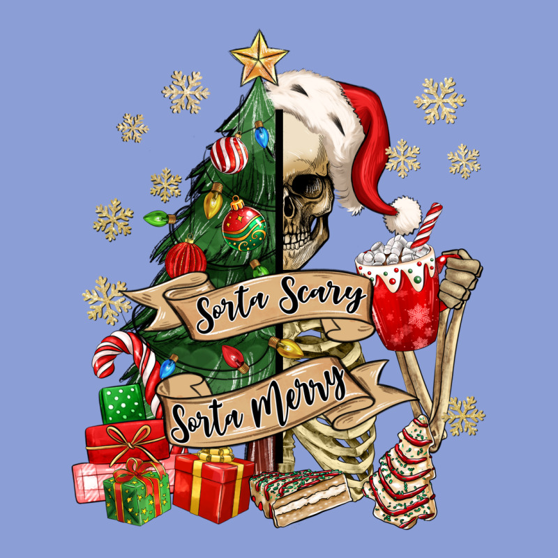 Sorta Scary Sorta Merry Skeleton Christmas Tree Long Sleeve Tee by MaliasSmallBusiness | Teevron