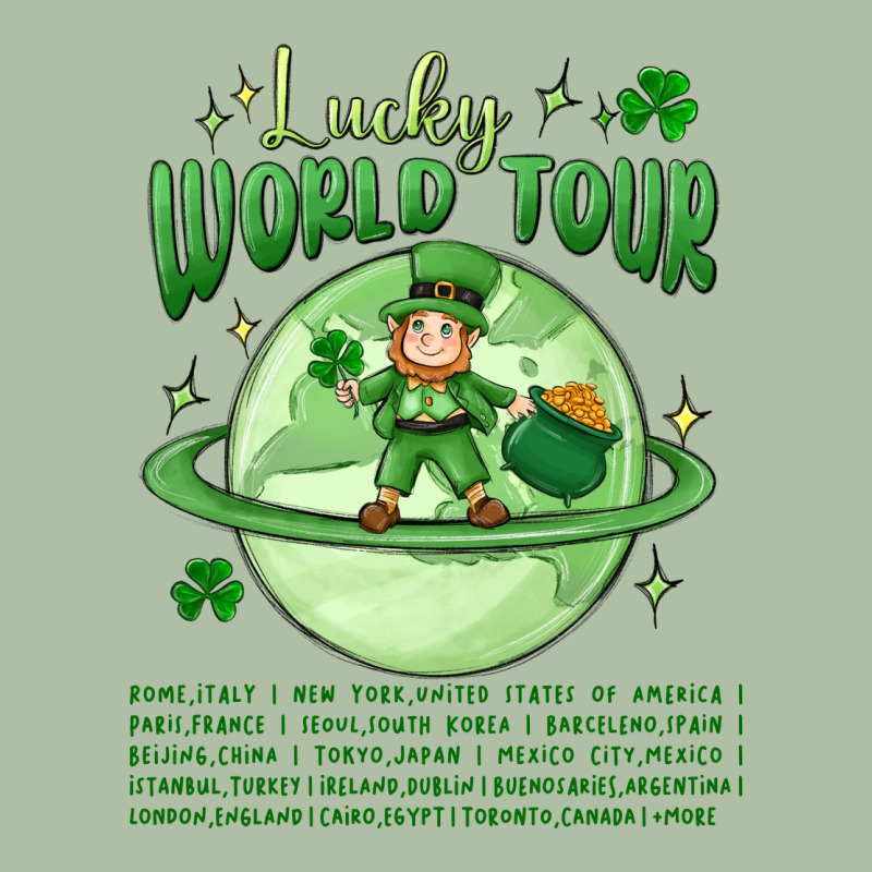 Lucky World Tour St. Patricks Day Urban Heavy Tee by MaliasSmallBusiness | Teevron