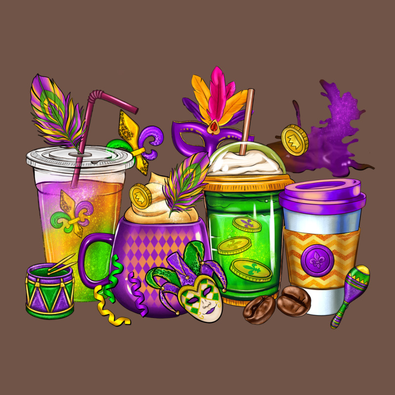 Mardi Gras Coffee Cups Cowgirl Premium Sweatshirt by CowGirlArtShop | Teevron