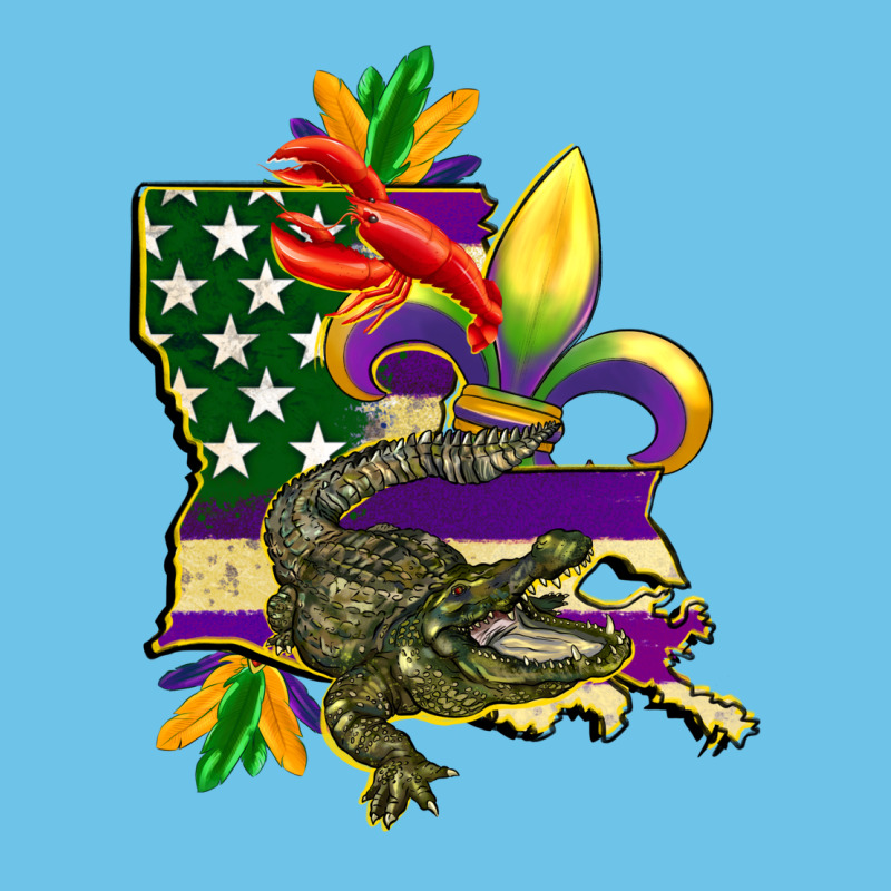 Louisiana Map American Flag Mardi Gras Premium Sweatshirt by CowGirlArtShop | Teevron